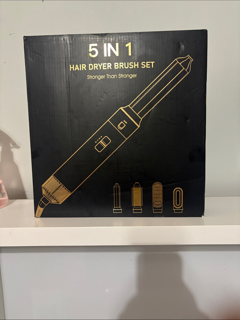 5 in 1 Hair Dryer Brush Set - Black and Gold